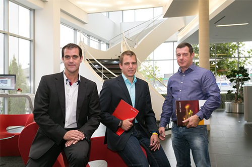 Gruppenfoto mit Bernd Stockinger (Citycom), Christian Prein (Anton Paar) und Valentin Lamprecht (Citycom)