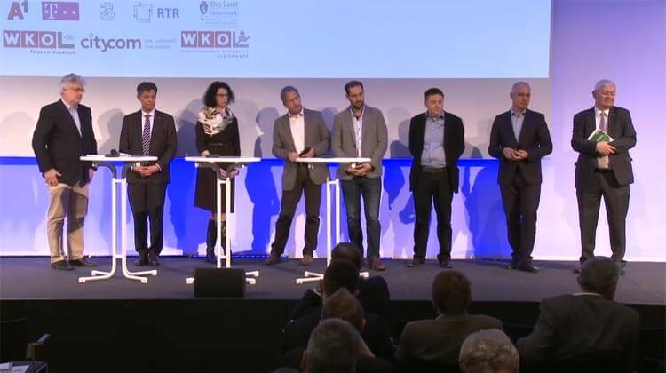 Screen vom Video 5G Enquete Veranstaltungsfoto der 5G Enquete der WKO Steiermark